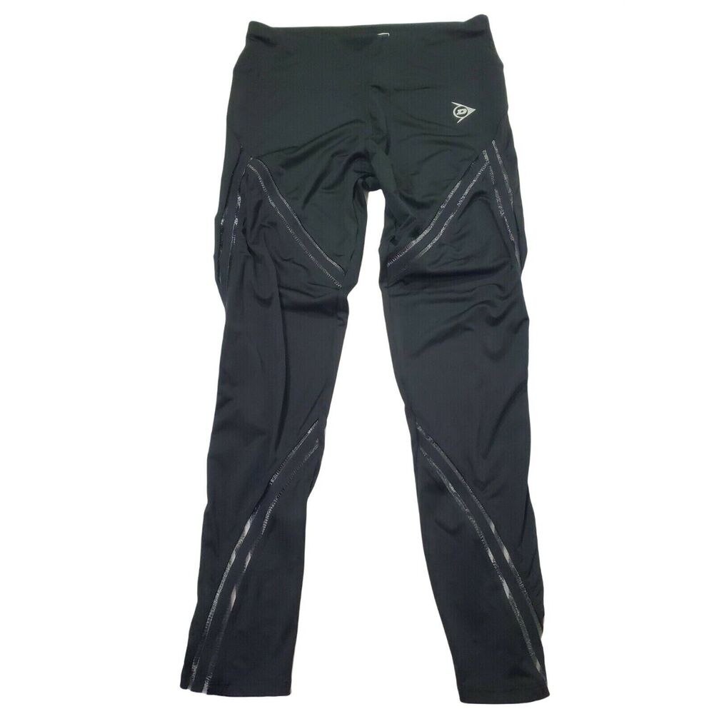 Dunlop Sport Leggings Womens Large Stay‎ Cool Dry and Fresh Black Skinny Stretch